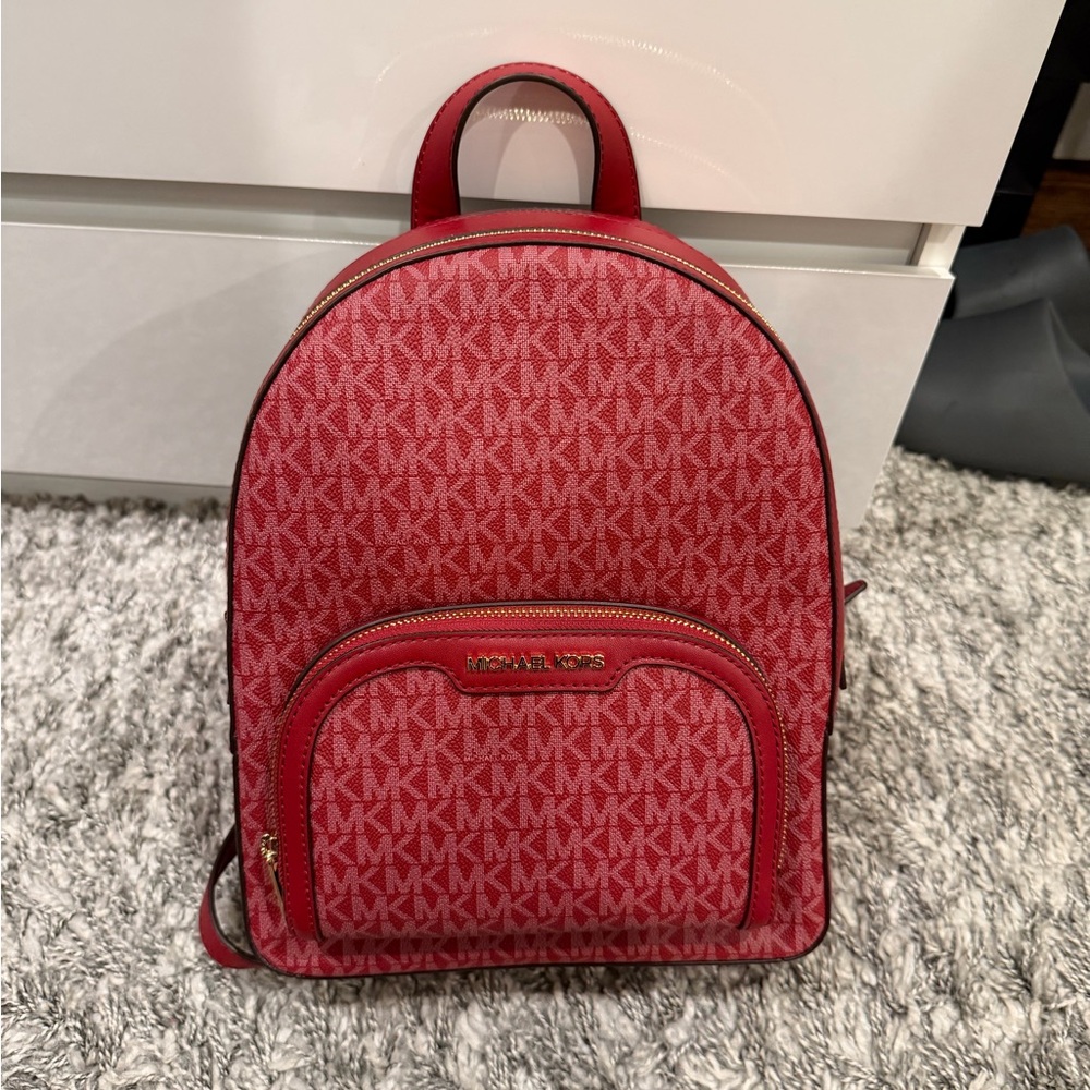 Michael Kors Signature Red Backpack